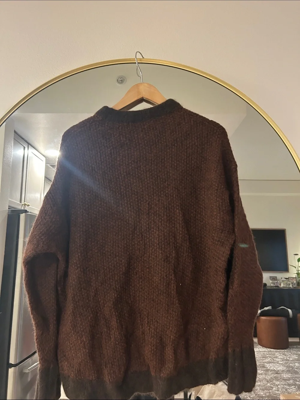 Banana Republic Dark Brown Crewneck Sweater Italian Yarn